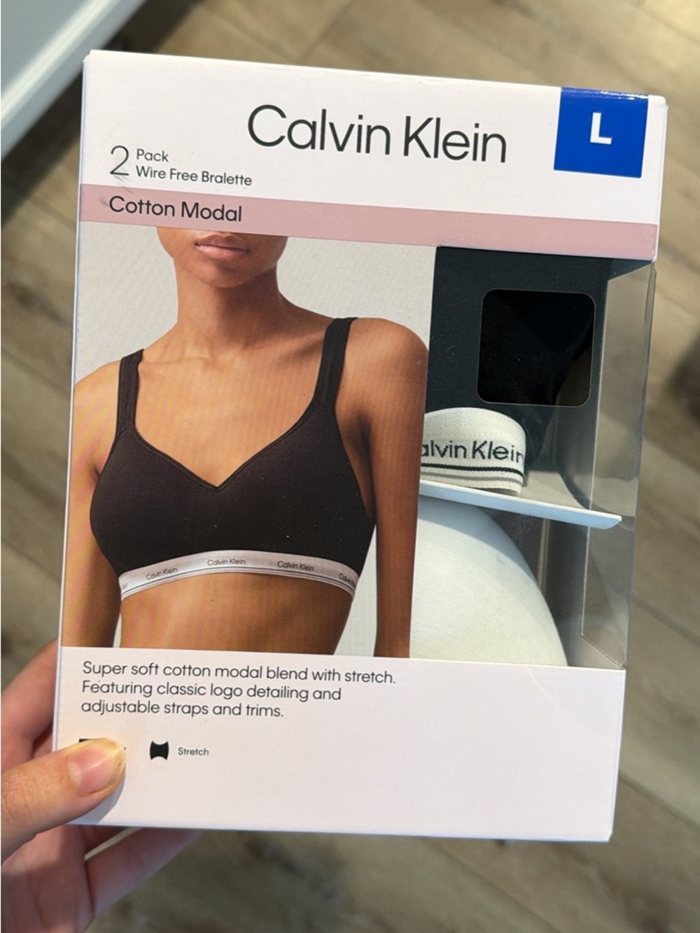 Calvin Klein 2-Pack Cotton Modal Wire-Free Bralettes — Black & White